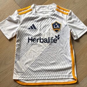 Adidas Kids White and Gold LA Galaxy Jersey